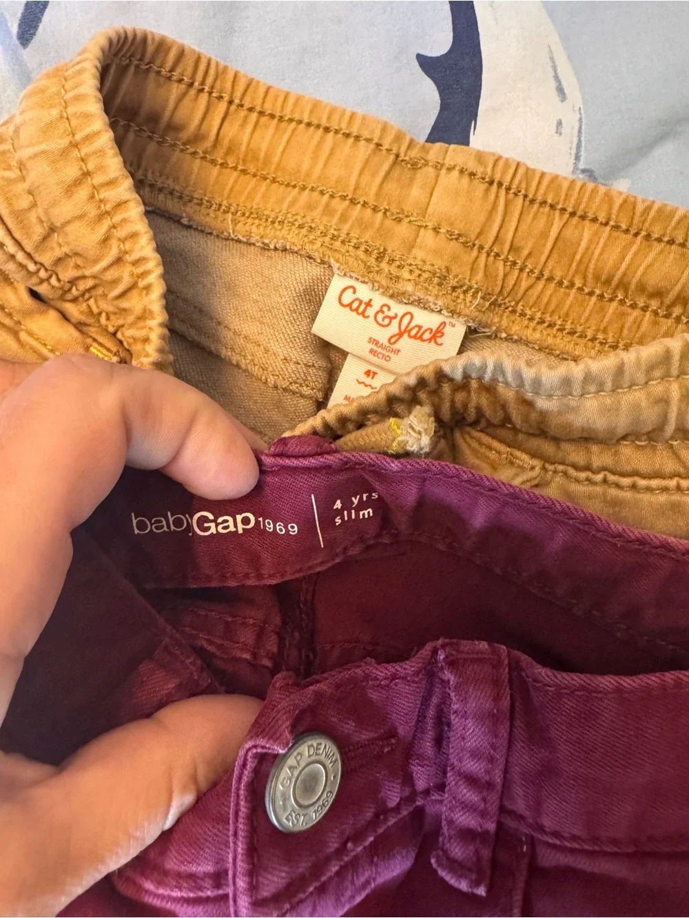 GAP & Cat & Jack Mixed Pants Set - Burgundy, Mustard & Two Denim Blues